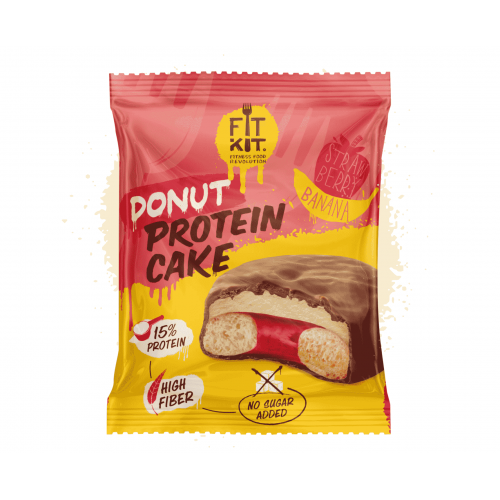 Протеиновое печенье Donut Protein Cake (100 г) Fit Kit (8 шт в уп)