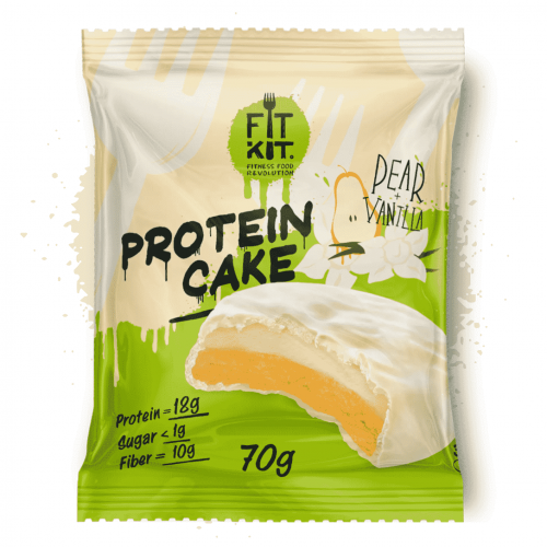 Протеиновое печенье Protein Cake WHITE Fit kit (70 г) (24 шт в уп)