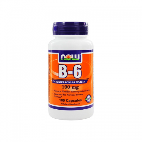 Витамин B-6 NOW (100 мг, 100 капсул)