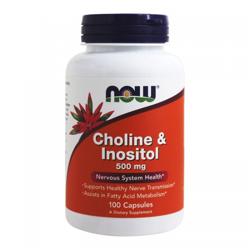 Холин и Инозитол (Choline & Inositol) NOW (500 мг, 100 капсул)