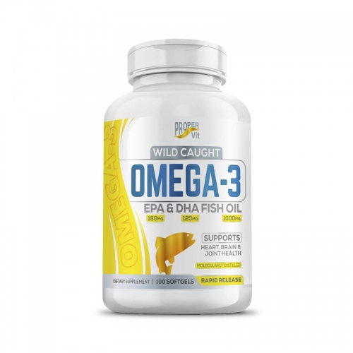 Omega 3 Wild Caught Fish oil 1000 mg EPA 180mg DHA 120 mg (100 кап) Proper Vit