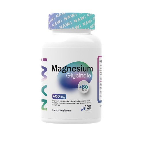Магний Глицинат Magnesium Glycinate + B6 400 mg (120 кап) NAWI