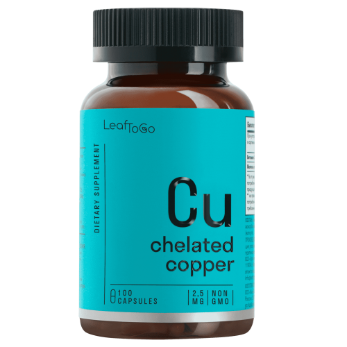 Безглицинат Меди Copper Bisglycinate 2,5 мг (100 кап) Leaf To Go