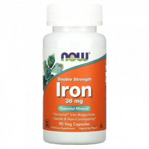 Железо Iron 36 мг (90 кап) NOW
